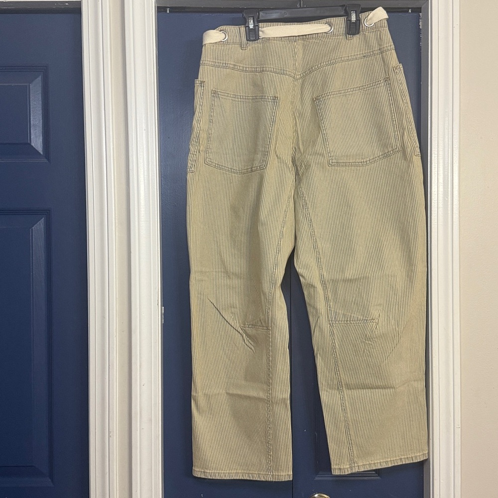 Miou Muse Striped Cotton Denim Pants Size Medium NWT - Picture 8 of 10
